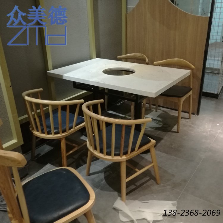 大理石火鍋桌定制，天然